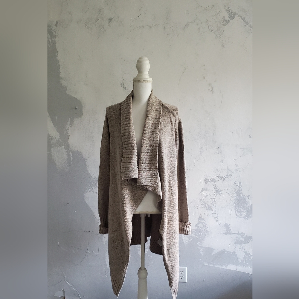Cabi Oatmeal Duster Chunky Collar Cardigan  Med size
